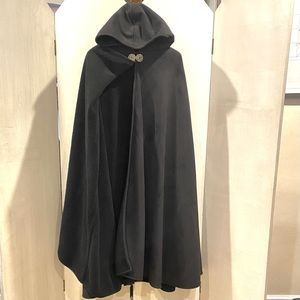 Handmade super soft and warm black hooded cloak